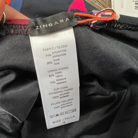 Zingara One Piece Swimsuit Size 4 Halter Multicolor Abstract NWT - Picture 7 of 10